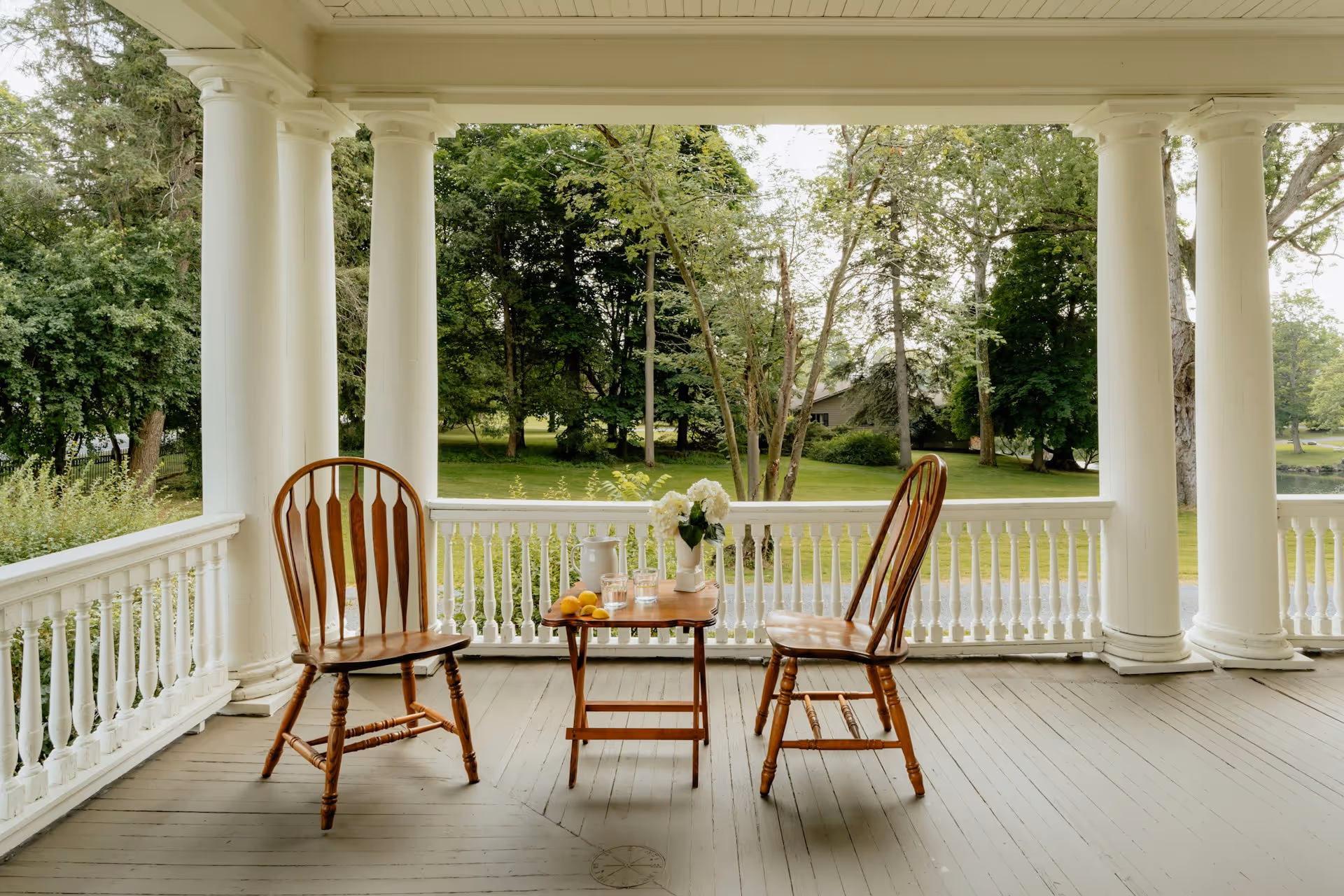 Couple relaxing on a home porch